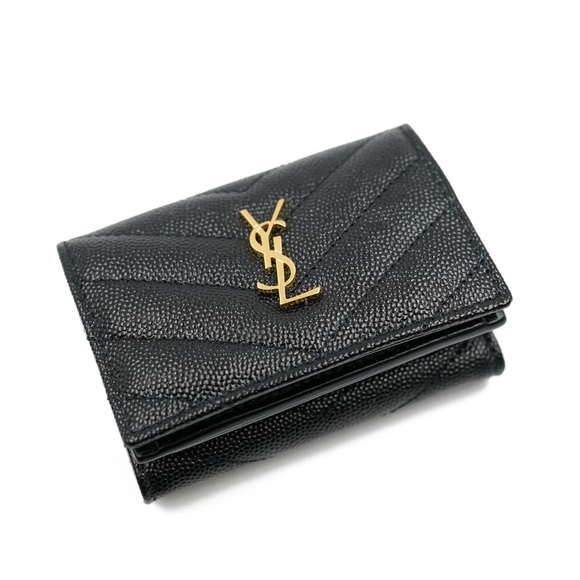 YSL CASSANDRE SAINT LAURENT MATELASSÉ ORIGAMI TINY WALLET GRAIN POUDRE EMBOSSED - Picture 7 of 17